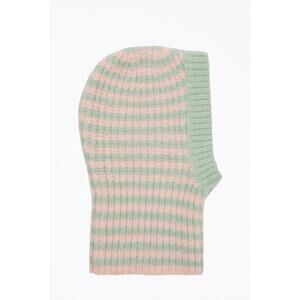 NEW HELMSTEDT alisa alpaca-blend balaclava in green/pink stripes
